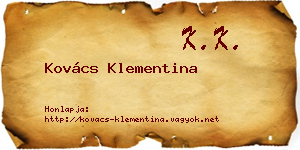 Kovács Klementina névjegykártya